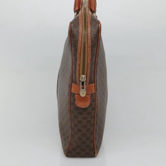 CELINE Macadam Canvas Hand Bag Pvc Leather Brown Gold - Picture 4 of 12